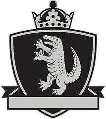 Image showing Gator Standing Side Coat of Arms Crest Retro