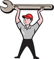 Image showing Mechanic Lifting Wrench Isolated Cartoon