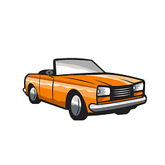 Image showing Vintage Cabriolet Top-Down Car Isolated Retro