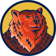 Image showing Russian Bear Head Circle Retro