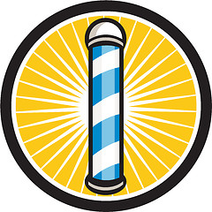 Image showing Barber Pole Circle Retro