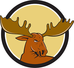 Image showing Moose Head Circle Cartoon