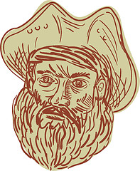 Image showing Pirate Head Beard Drawing