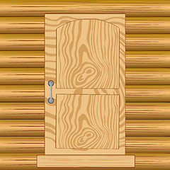 Image showing Door in wooden house