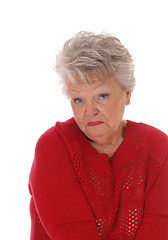 Image showing Surprised scared senior woman.