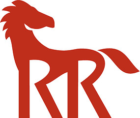 Image showing Red Horse Silhoutte RR Legs Retro