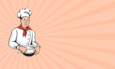 Image showing Business card Chef Cook Baker Mixing Bowl Cartoon