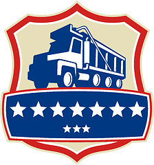 Image showing Triple Axle Dump Truck Stars Crest Retro