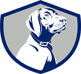 Image showing Dog Pointer Head Profile Side Crest Retro