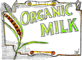 Image showing Wheat Organic Milk Label Retro
