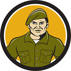 Image showing Ranger Standing Attention Circle Cartoon