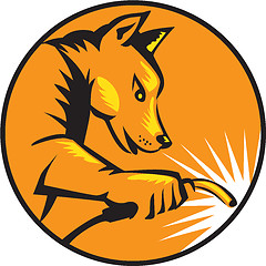 Image showing Dingo Dog Welding Circle Retro