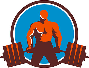 Image showing Weightlifter Midlift Circle Retro