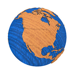 Image showing North America on wooden Earth