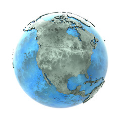 Image showing North America on marble planet Earth
