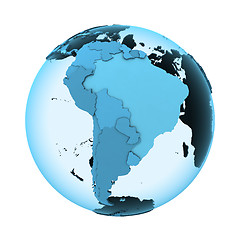 Image showing South America on translucent Earth