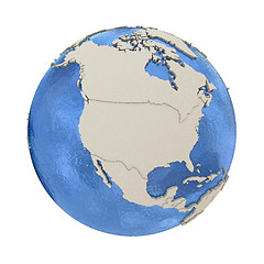 Image showing North America on model of planet Earth