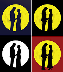 Image showing Couple and full moon