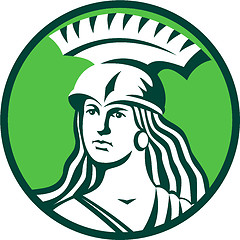 Image showing Spartan Female Warrior Circle Retro