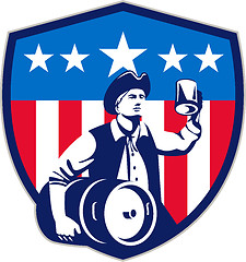 Image showing American Patriot Beer Keg Flag Crest Retro