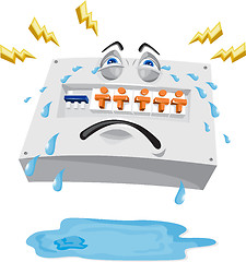 Image showing Switchboard Crying Tears Cartoon