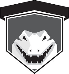 Image showing Alligator Head Shield Black and White
