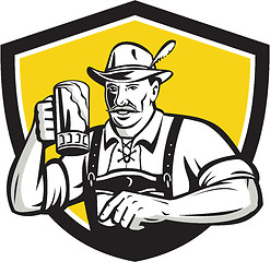 Image showing Bavarian Beer Drinker Oktoberfest Crest Retro