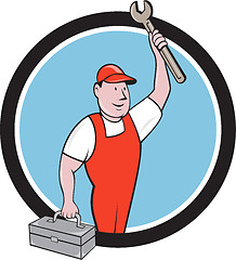 Image showing Mechanic Wrench Toolbox Circle Cartoon