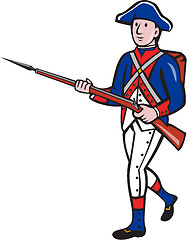Image showing American Revolutionary Soldier Marching Cartoon