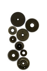 Image showing several gear wheels on white