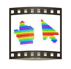 Image showing Set of Link selection computer mouse cursor on white background. The film strip