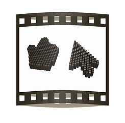 Image showing Set of Link selection computer mouse cursor on white background. The film strip