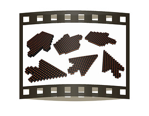 Image showing Set of Link selection computer mouse cursor on white background. The film strip