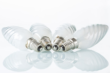 Image showing Light bulb isolated on white,  Realistic photo image