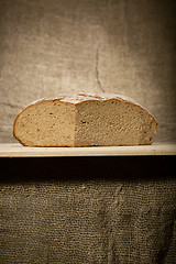 Image showing A slice of bread with butter 