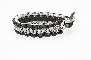 Image showing Black braided bracelet on white background