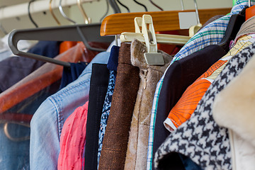 Image showing clothes on hangers