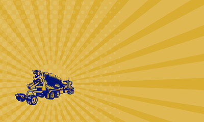 Image showing Business card Cement Truck Rear Woodcut