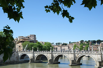 Image showing Ancient bridge view in Rome, Italy