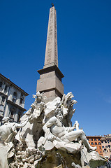 Image showing Obelisk at Piazza Navona in Rome