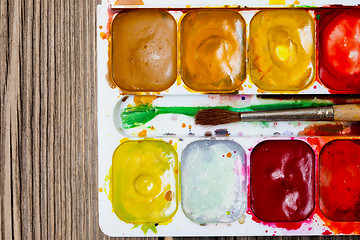 Image showing Set of watercolor paints