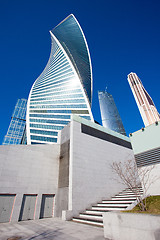 Image showing business district Moscow City at spring morning