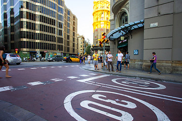 Image showing crossroads placa de l'Angel, Barcelona, Spain