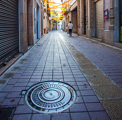 Image showing Tossa de Mar, early morning on the streets in historical part of