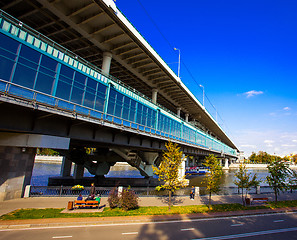 Image showing Moscow, Russia, Luzhnetsky Metro Bridge