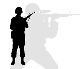 Image showing silhouette of riflemen