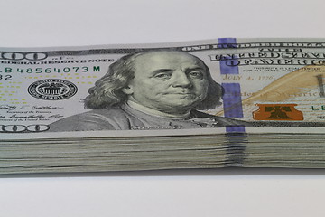 Image showing  Stack of one hundred dollar bills