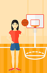 Image showing Basketball player spinning ball.