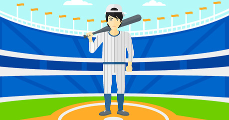 Image showing Baseball player with bat.