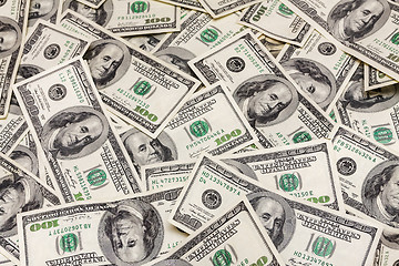 Image showing Background with money american hundred dollar bills